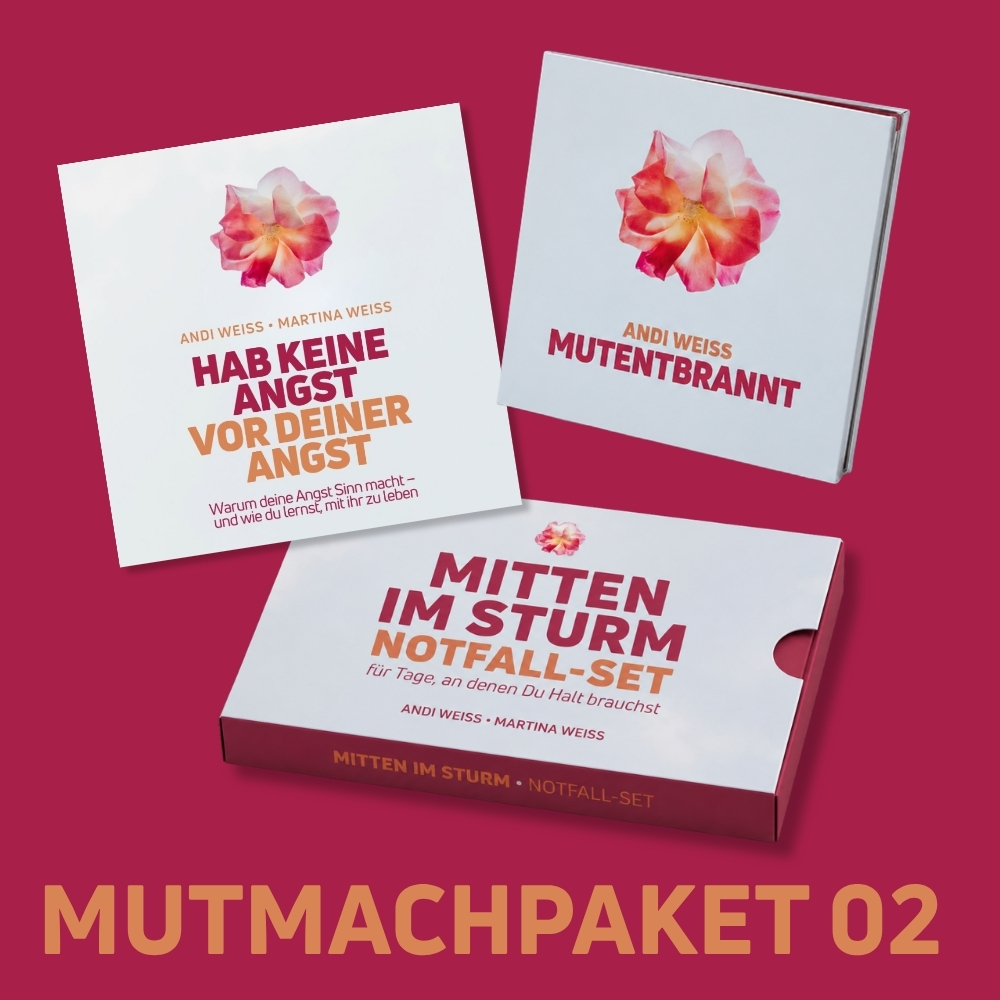 MUTMACHPAKET 02: CD "MUTENTBRANNT" + Impulsbuch HAB KEINE ANGST + Notfallset MITTEN IM STURM / ANGEBOT! Release Herbst 2026 Jetzt schon vorbestellen! WICHTIGE VERSANDINFO!